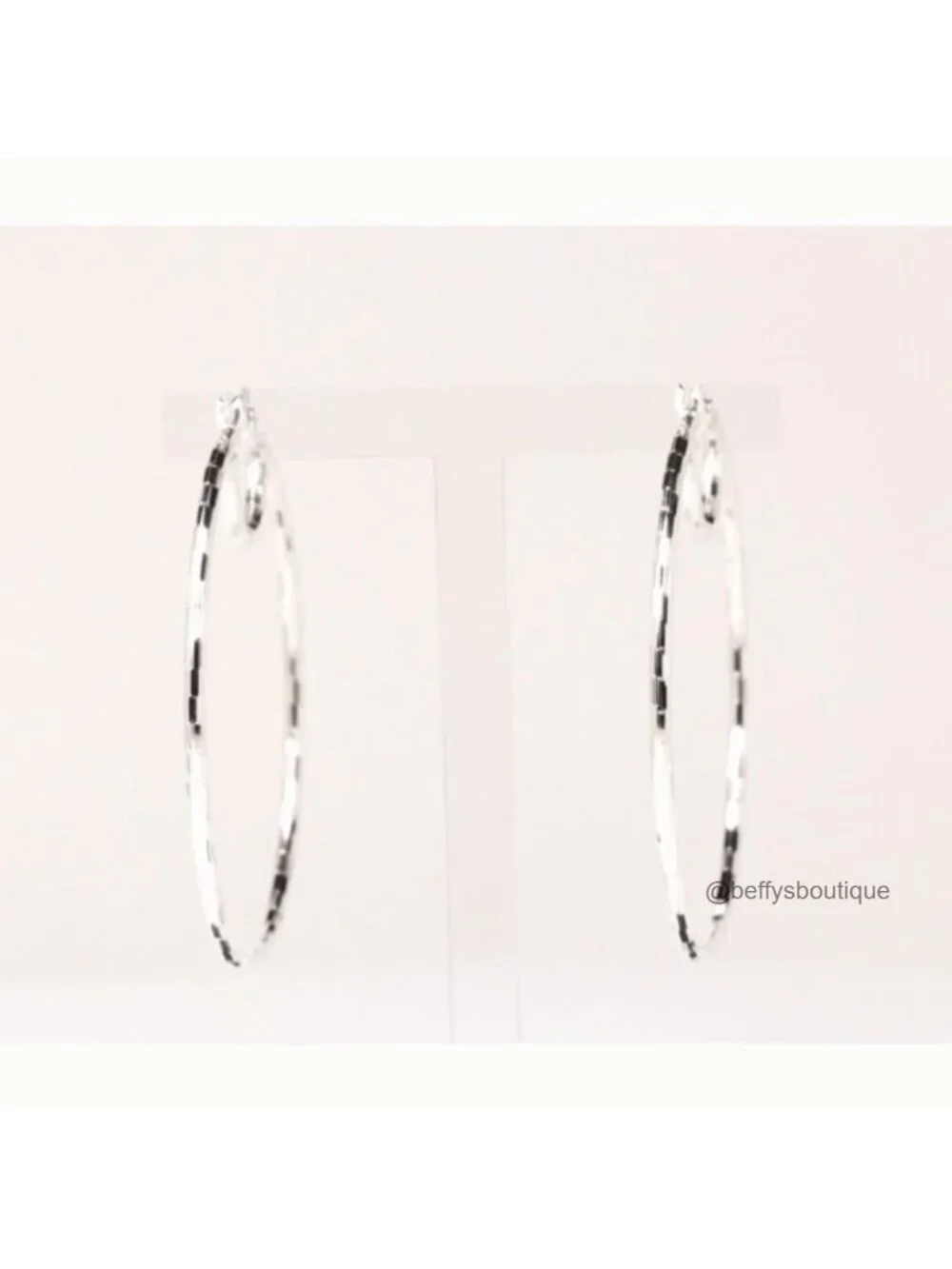 925 Sterling Silver Oversized Hoop Earrings 2 Inch Lightweight Handmade